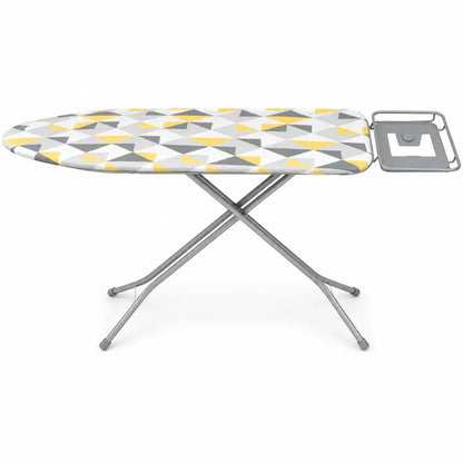 Foldable Ironing Board | Yellow & Grey Geometric Pattern Cover - used 2 months - Al Thahani Furniture