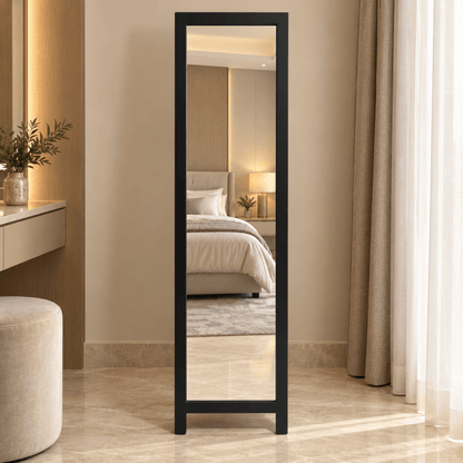 Freedom Full-Length Freestanding Dressing Mirror with Fold-Out Stand – Matte Black - Al Thahani Furniture
