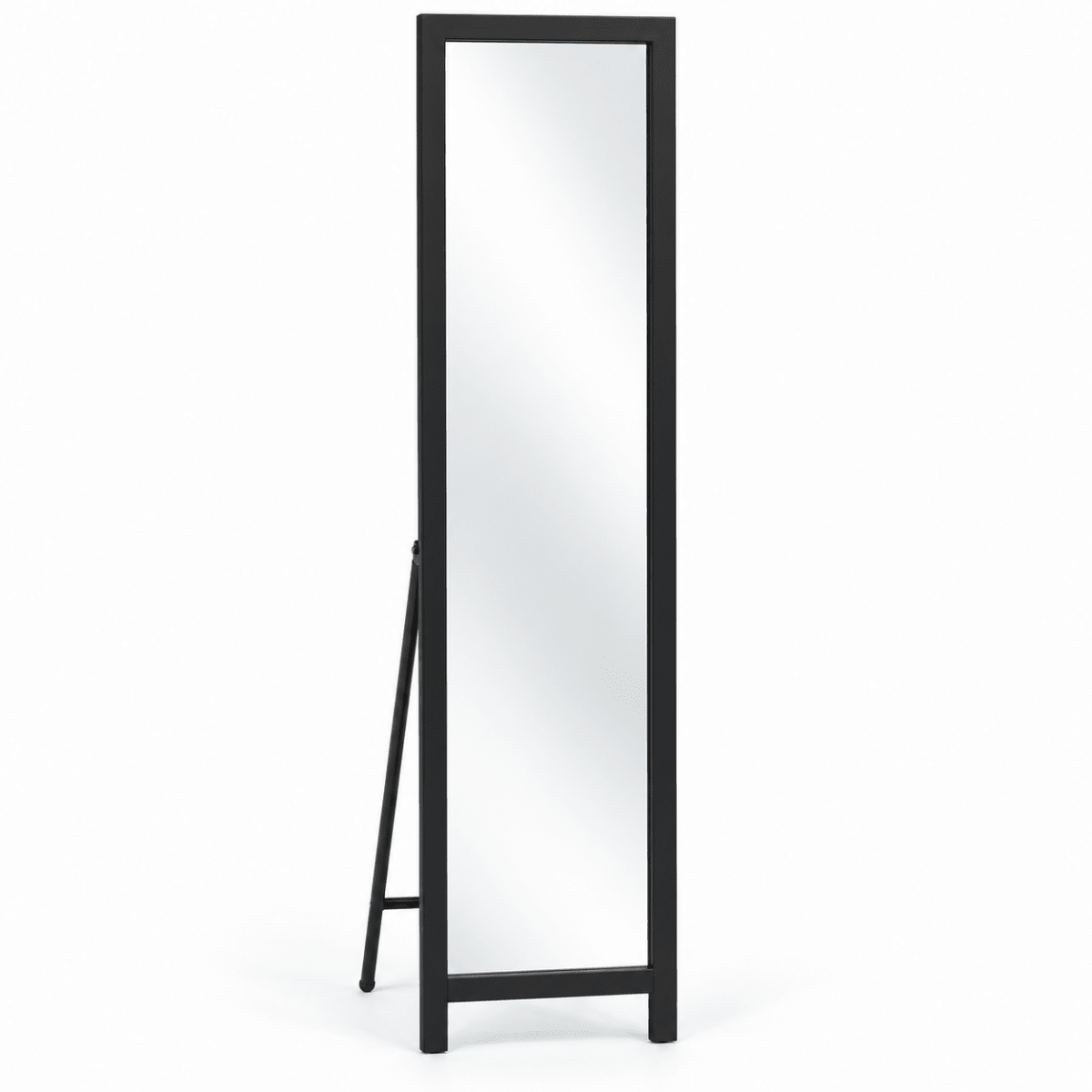 Freedom Full-Length Freestanding Dressing Mirror with Fold-Out Stand – Matte Black - Al Thahani Furniture
