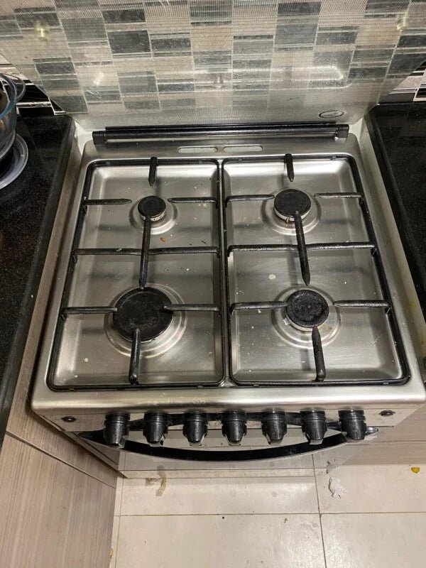 FRIGIDAIRE 60cm 4‑Burner Gas Cooker | Stainless Steel | Fan‑Assisted Oven | Closed Door Grilling - althahanifurniture