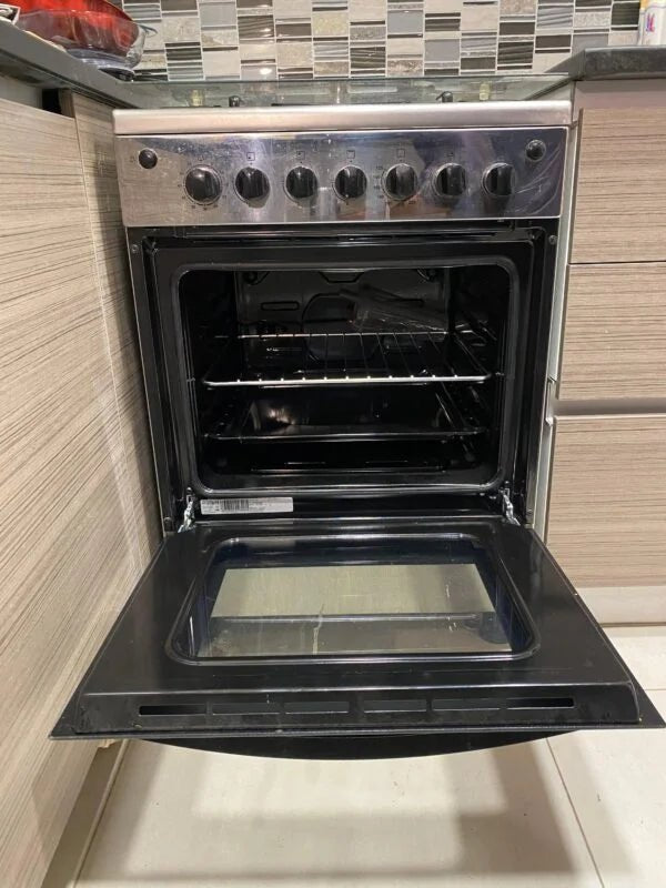 FRIGIDAIRE 60cm 4‑Burner Gas Cooker | Stainless Steel | Fan‑Assisted Oven | Closed Door Grilling - althahanifurniture