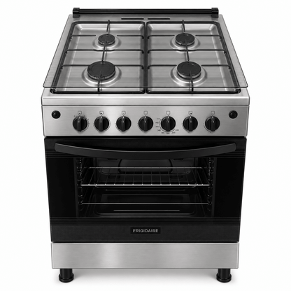 Frigidaire FNGP60JGBS 60 × 60 cm 4-Burner Gas Cooker with 72L Self-Cleaning Oven – Stainless Steel - Al Thahani Furniture