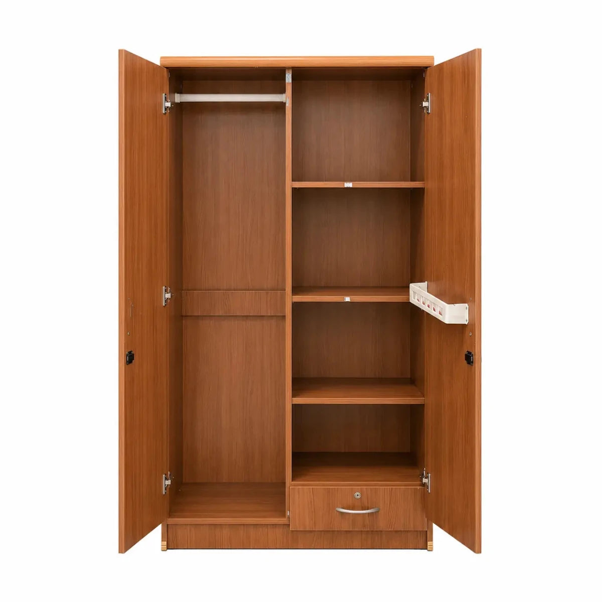 Galaxy Design Double Door Wooden Wardrobe with 2 Drawers - used 8 months - Al Thahani Furniture