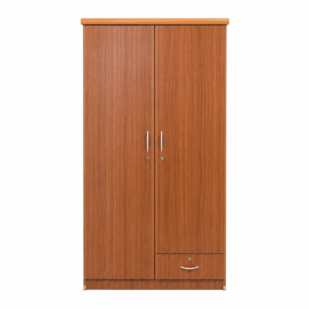Galaxy Design Double Door Wooden Wardrobe with 2 Drawers - used 8 months - Al Thahani Furniture