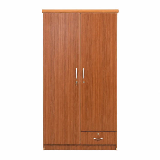 Galaxy Design Double Door Wooden Wardrobe with 2 Drawers - used 8 months - Al Thahani Furniture
