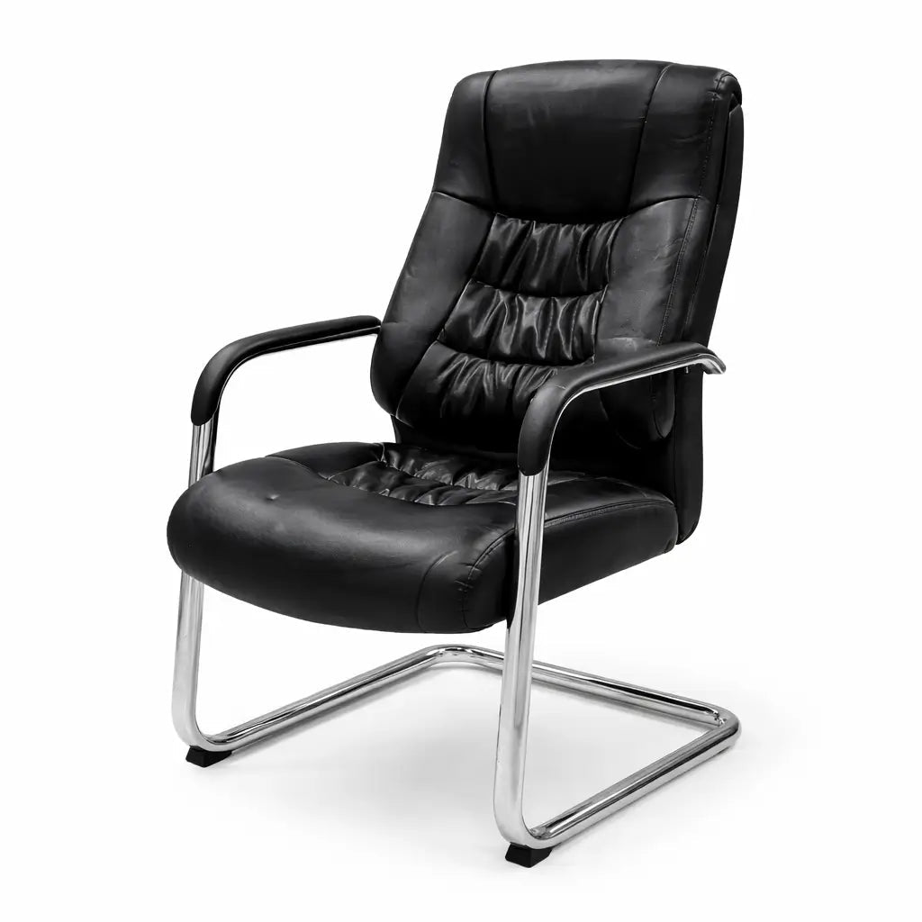 Galaxy Design Visitor Chair – Black PU Leather, High - Back, Ergonomic(Used – 1 Year, Excellent Condition) - althahanifurniture