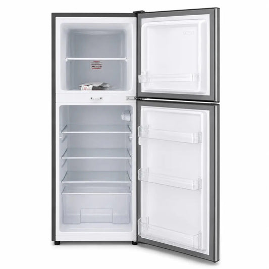 Geepas GRF2209SXE Double-Door Refrigerator | 200L Gross, Direct Cool, Dark Silver - used 4 months - Al Thahani Furniture
