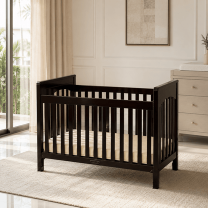 Giggles Jolie Wooden Baby Crib – Brown – 132 × 70 cm Mattress Size - Al Thahani Furniture