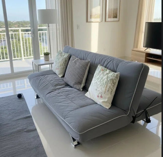 Grey Fabric Armless Sofa Bed | Modern Click - Clack Design - althahanifurniture