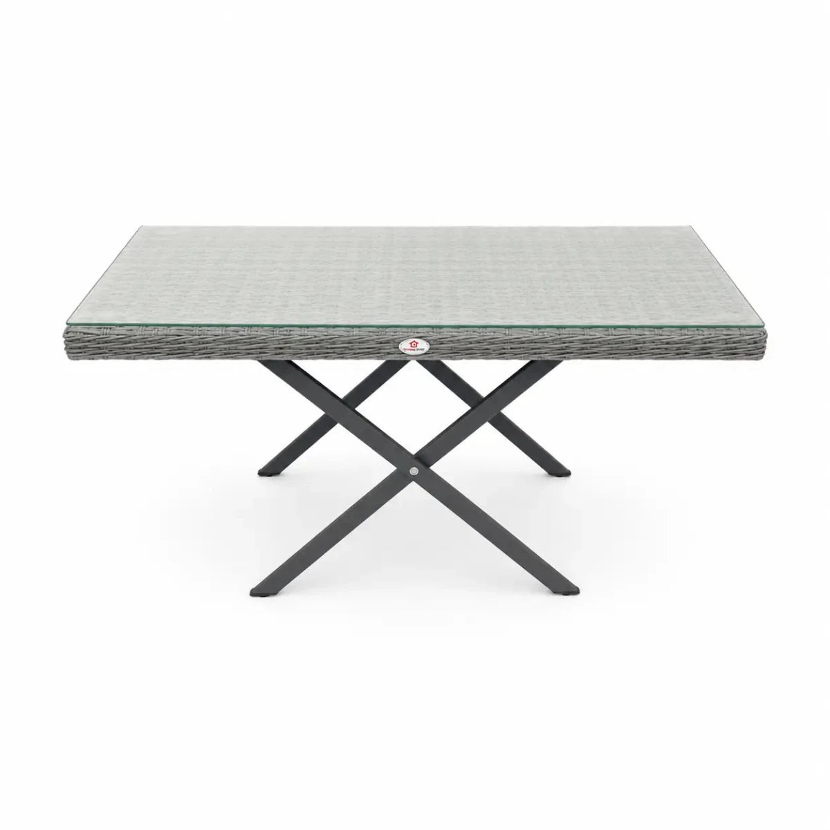 Grey Rattan 7-Piece Modular Outdoor Sectional Set | PE Rattan, Tempered Glass Table - used 1.5 Years - Al Thahani Furniture