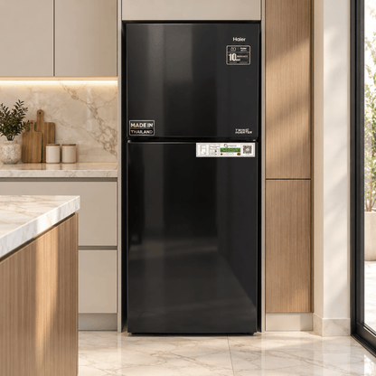 Haier HRF-468BS 357L Twin Inverter Top Mount Refrigerator – Black - Al Thahani Furniture
