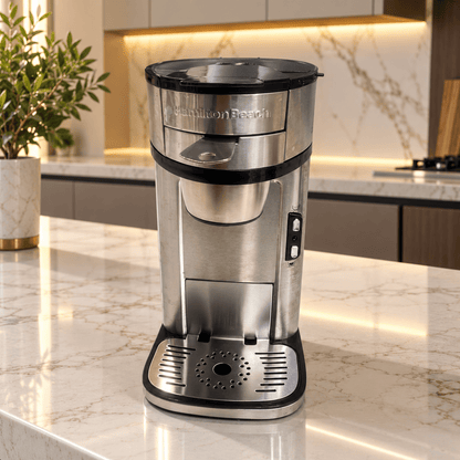 Hamilton Beach The Scoop 49981-SAU Single-Serve Coffee Maker – Stainless Steel - Al Thahani Furniture