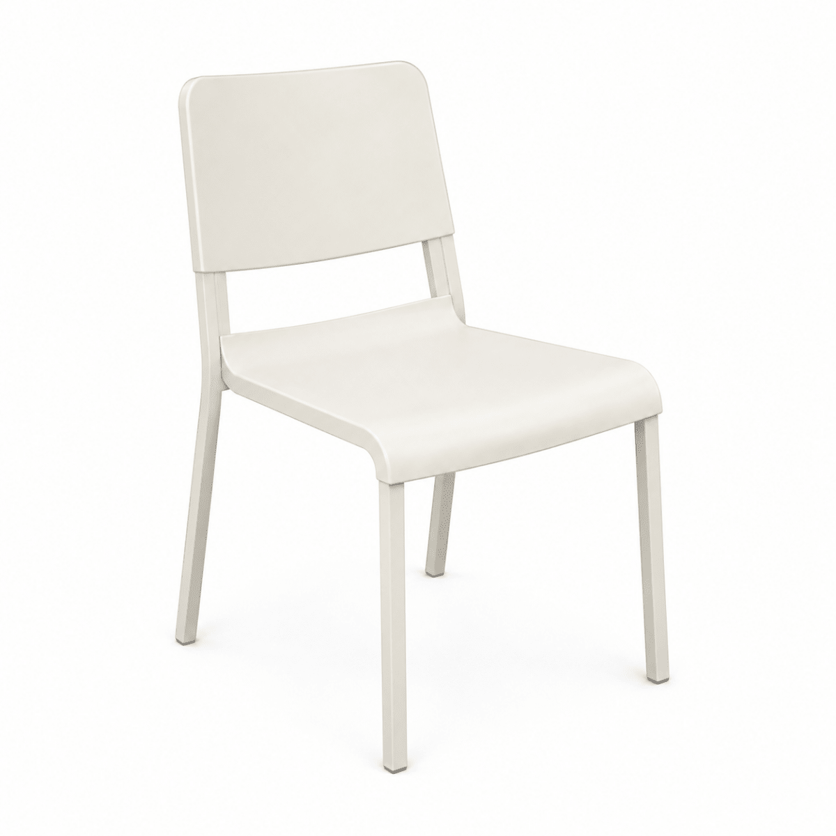Hannes & Fritz Minimalist Armless Dining Chair | Light Grey, Galvanized Steel - used 4 months - Al Thahani Furniture