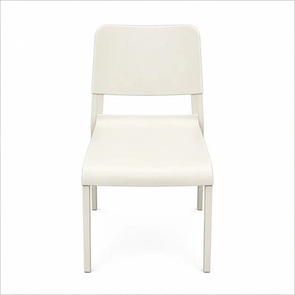 Hannes & Fritz Minimalist Armless Dining Chair | Light Grey, Galvanized Steel - used 4 months - Al Thahani Furniture