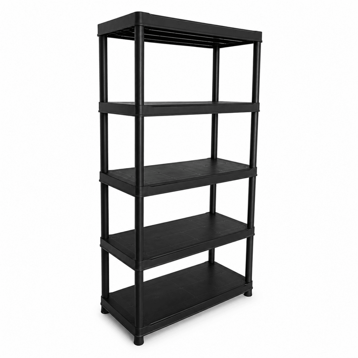 Heavy-Duty 5-Tier Plastic Storage Shelf | Black - Al Thahani Furniture
