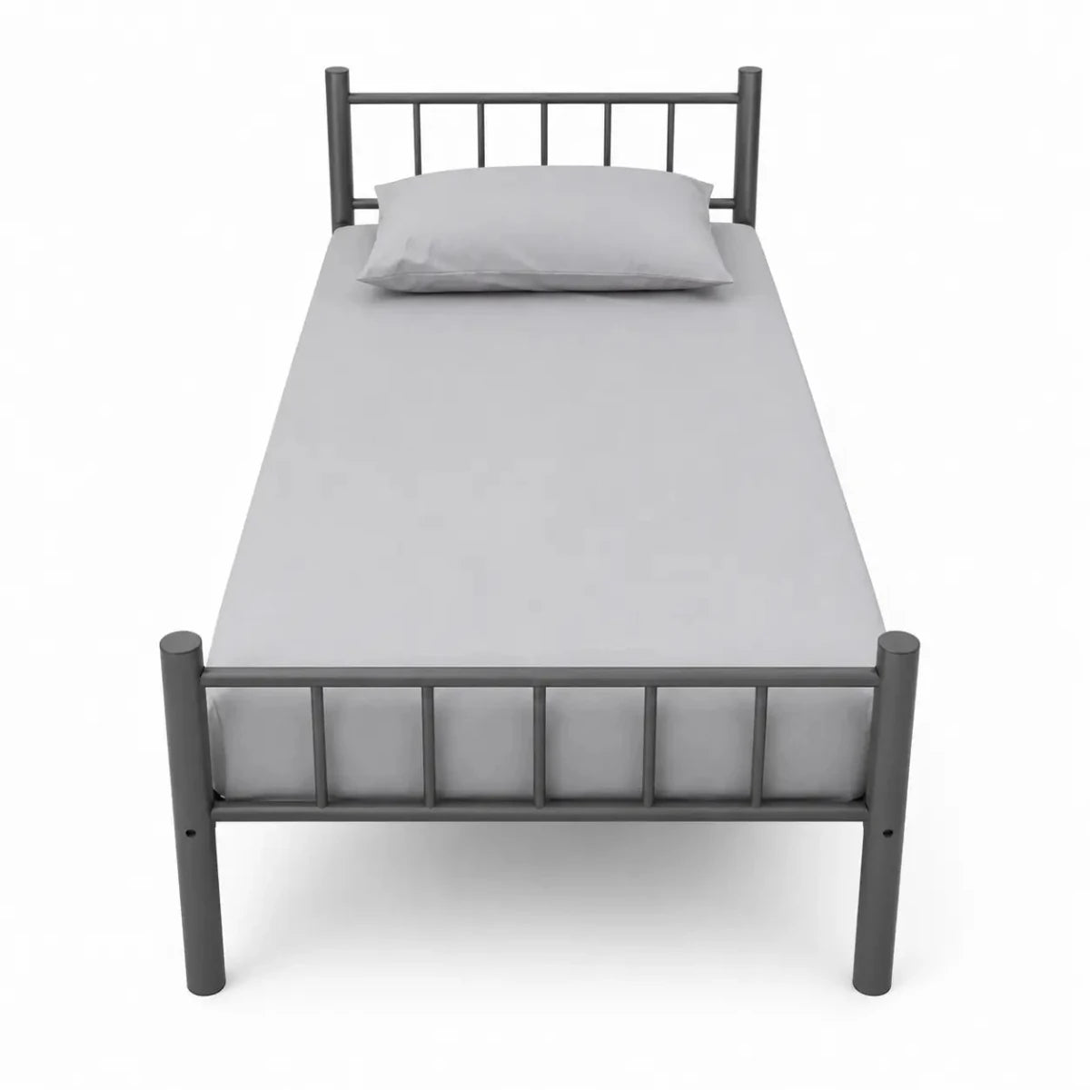 Heavy-Duty Single Metal Bed Frame | Steel, 90x190 cm - used 3 months - Al Thahani Furniture