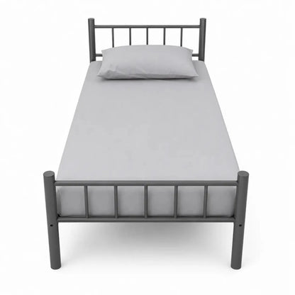 Heavy-Duty Single Metal Bed Frame | Steel, 90x190 cm - used 3 months - Al Thahani Furniture