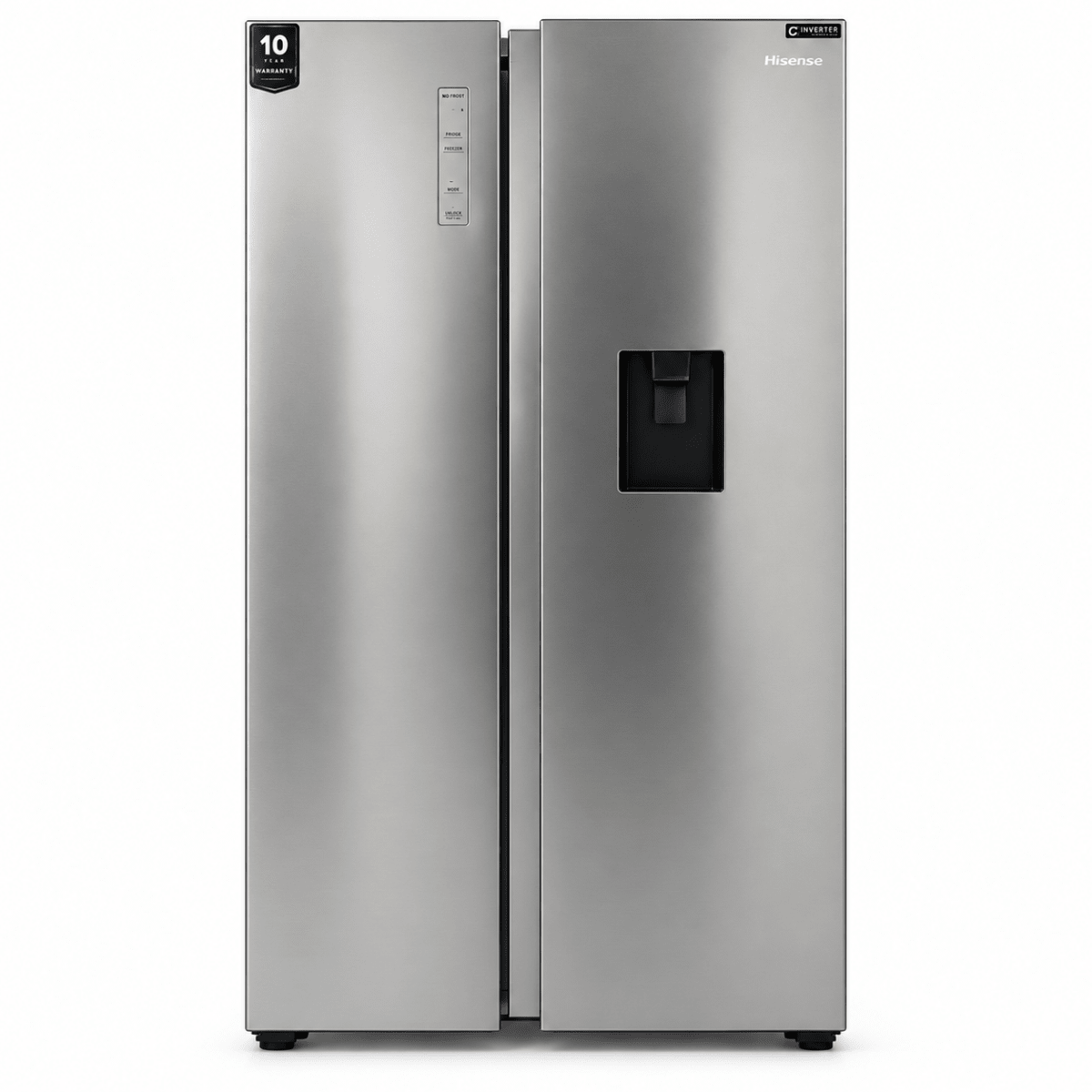 Hisense HS91518D3 670L Side-by-Side Inverter Refrigerator with Water Dispenser – Silver - Al Thahani Furniture