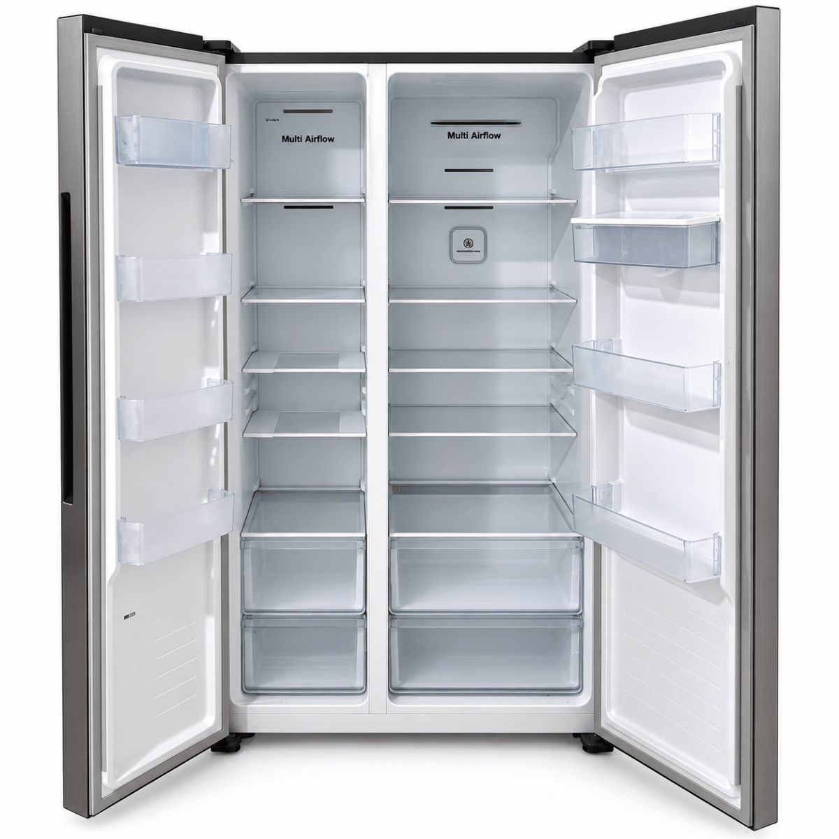 Hisense HS91518D3 670L Side-by-Side Inverter Refrigerator with Water Dispenser – Silver - Al Thahani Furniture