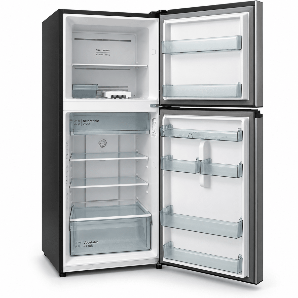Hitachi HRTN6408SPSVAE 374L Inverter Top Freezer Refrigerator – Premium Silver - Al Thahani Furniture