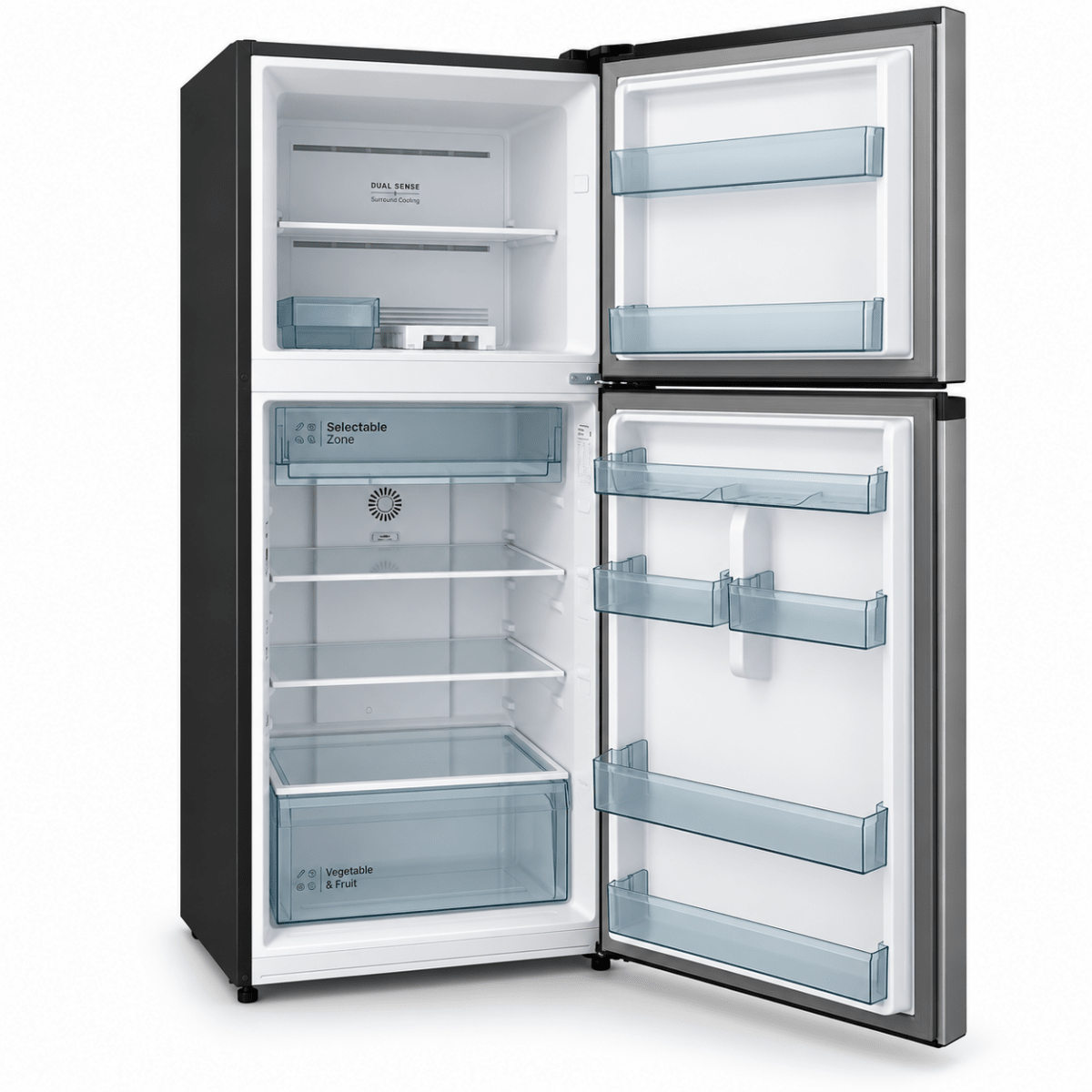 Hitachi HRTN6408SPSVAE 374L Inverter Top Freezer Refrigerator – Premium Silver - Al Thahani Furniture