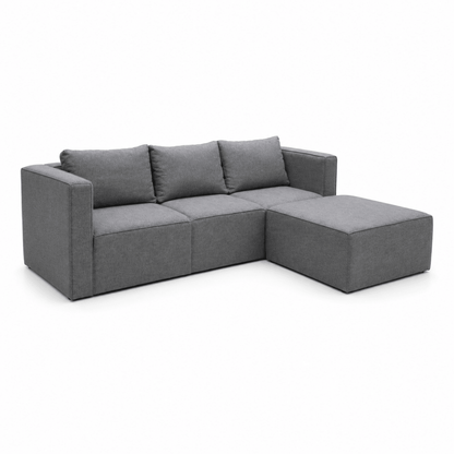 Hofer L-Shaped Modular Sectional Sofa | Low-Profile, Block-Style, Reversible Chaise - used 4 months - Al Thahani Furniture