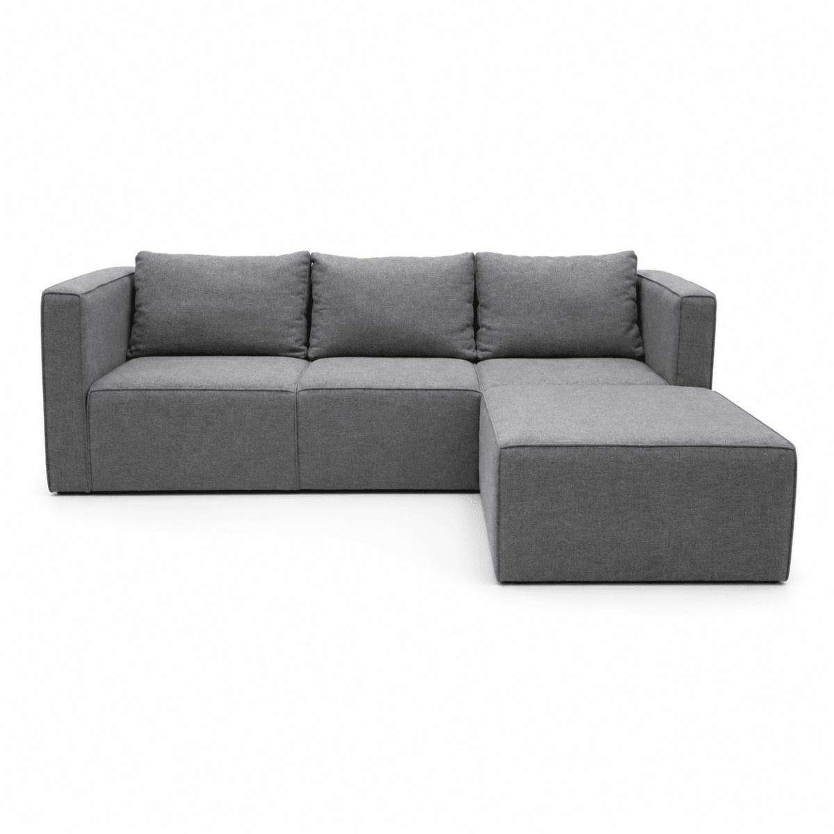 Hofer L-Shaped Modular Sectional Sofa | Low-Profile, Block-Style, Reversible Chaise - used 4 months - Al Thahani Furniture