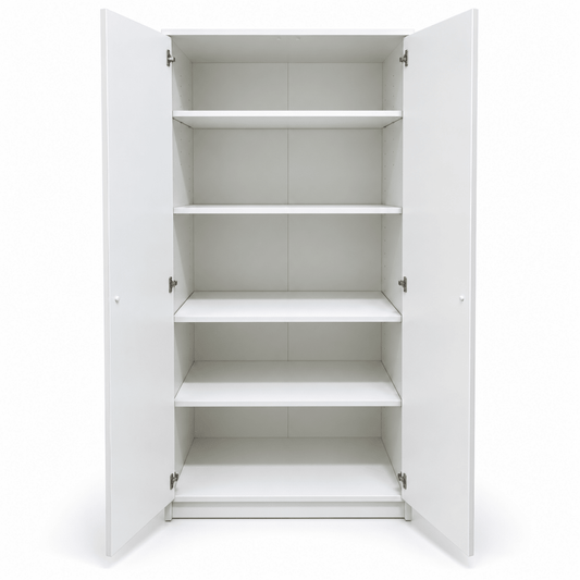 Home Box 2-Door Multipurpose Storage Cabinet with 4 Shelves – White - Al Thahani Furniture