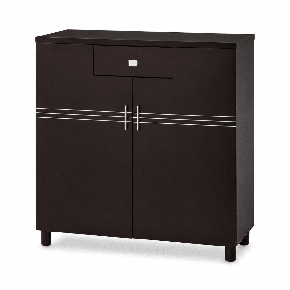 Home Box 2-Door Shoe Cabinet with Drawer – Dark Brown – 90 × 32 × 106 cm - Al Thahani Furniture