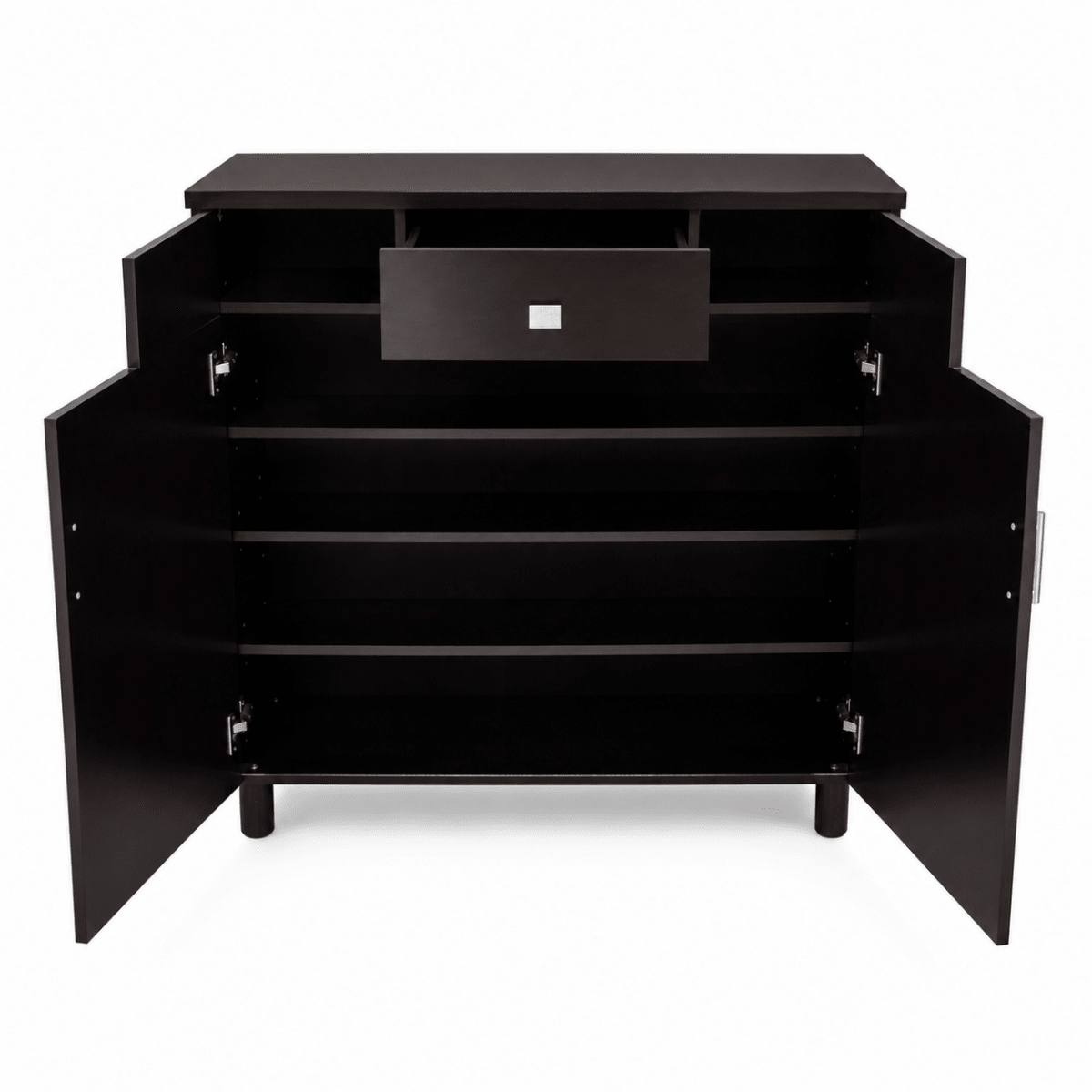 Home Box 2-Door Shoe Cabinet with Drawer – Dark Brown – 90 × 32 × 106 cm - Al Thahani Furniture
