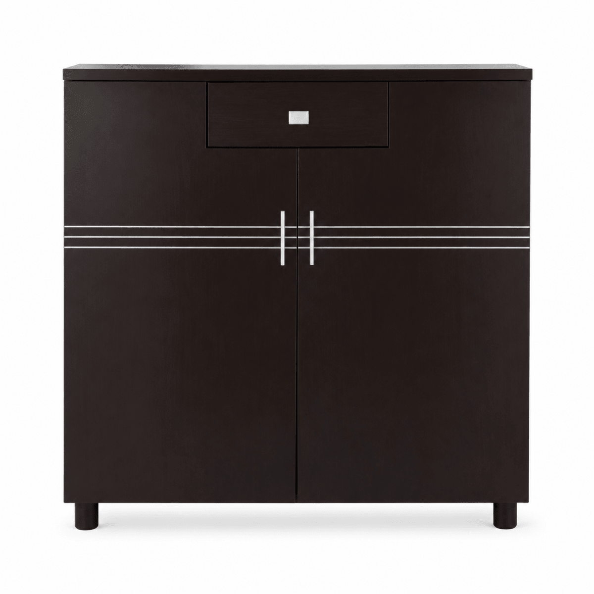 Home Box 2-Door Shoe Cabinet with Drawer – Dark Brown – 90 × 32 × 106 cm - Al Thahani Furniture