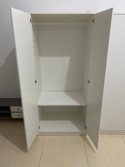 Home Box 2 - Door Wardrobe | Bright White Finish - althahanifurniture