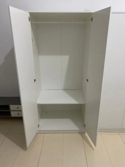 Home Box 2 - Door Wardrobe | Bright White Finish - althahanifurniture