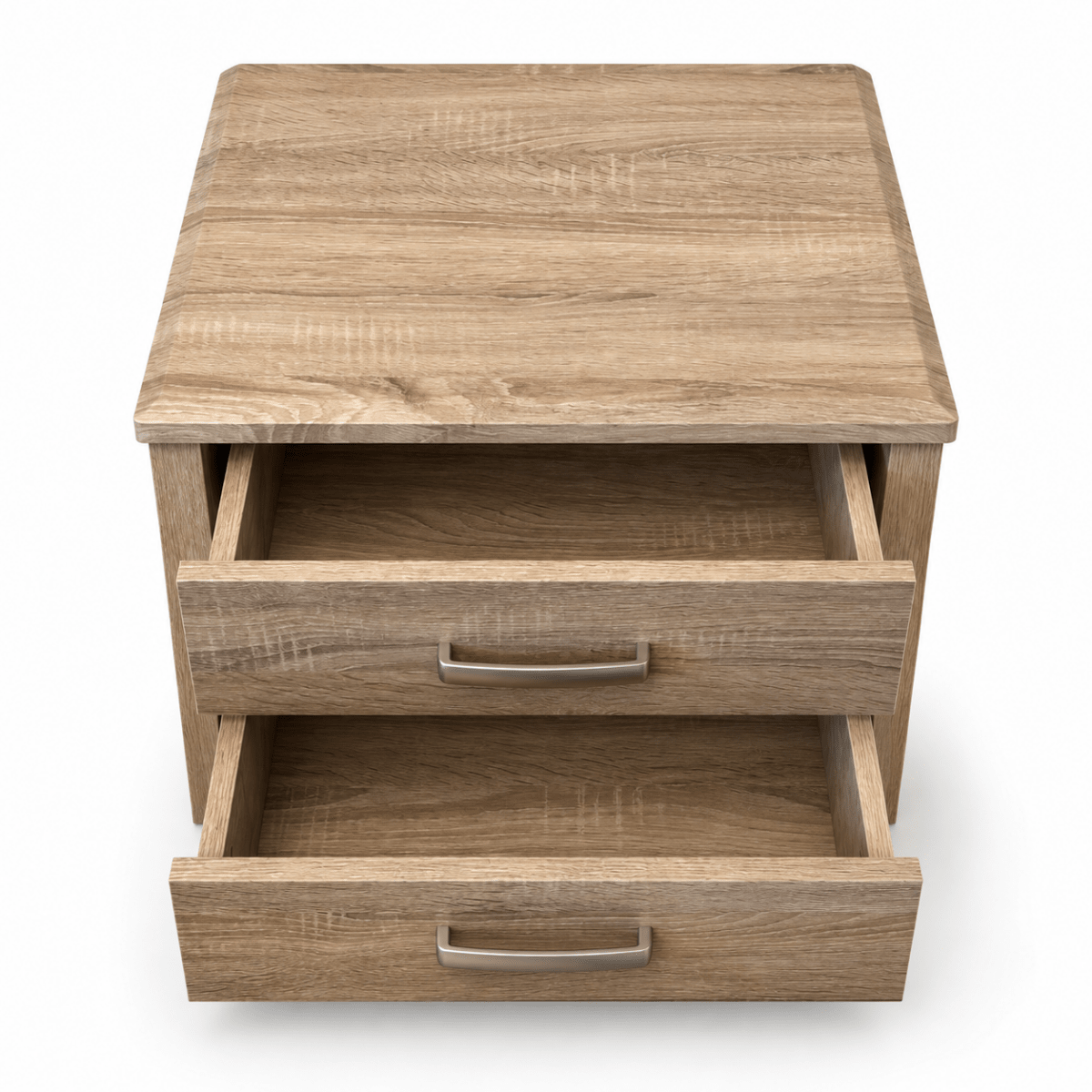 Home Box 2-Drawer Nightstand – Light Oak Wood Finish - Al Thahani Furniture