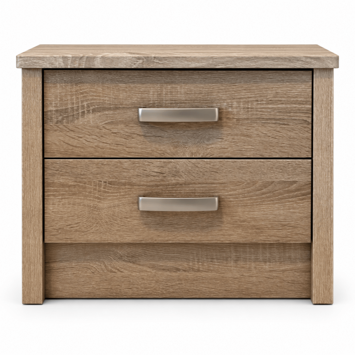 Home Box 2-Drawer Nightstand – Light Oak Wood Finish - Al Thahani Furniture