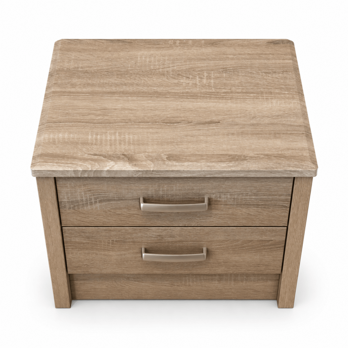 Home Box 2-Drawer Nightstand – Light Oak Wood Finish - Al Thahani Furniture