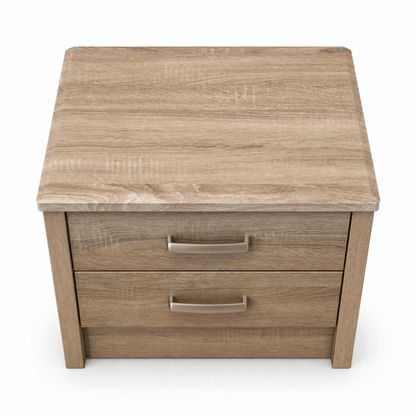 Home Box 2-Drawer Nightstand – Light Oak Wood Finish - Al Thahani Furniture