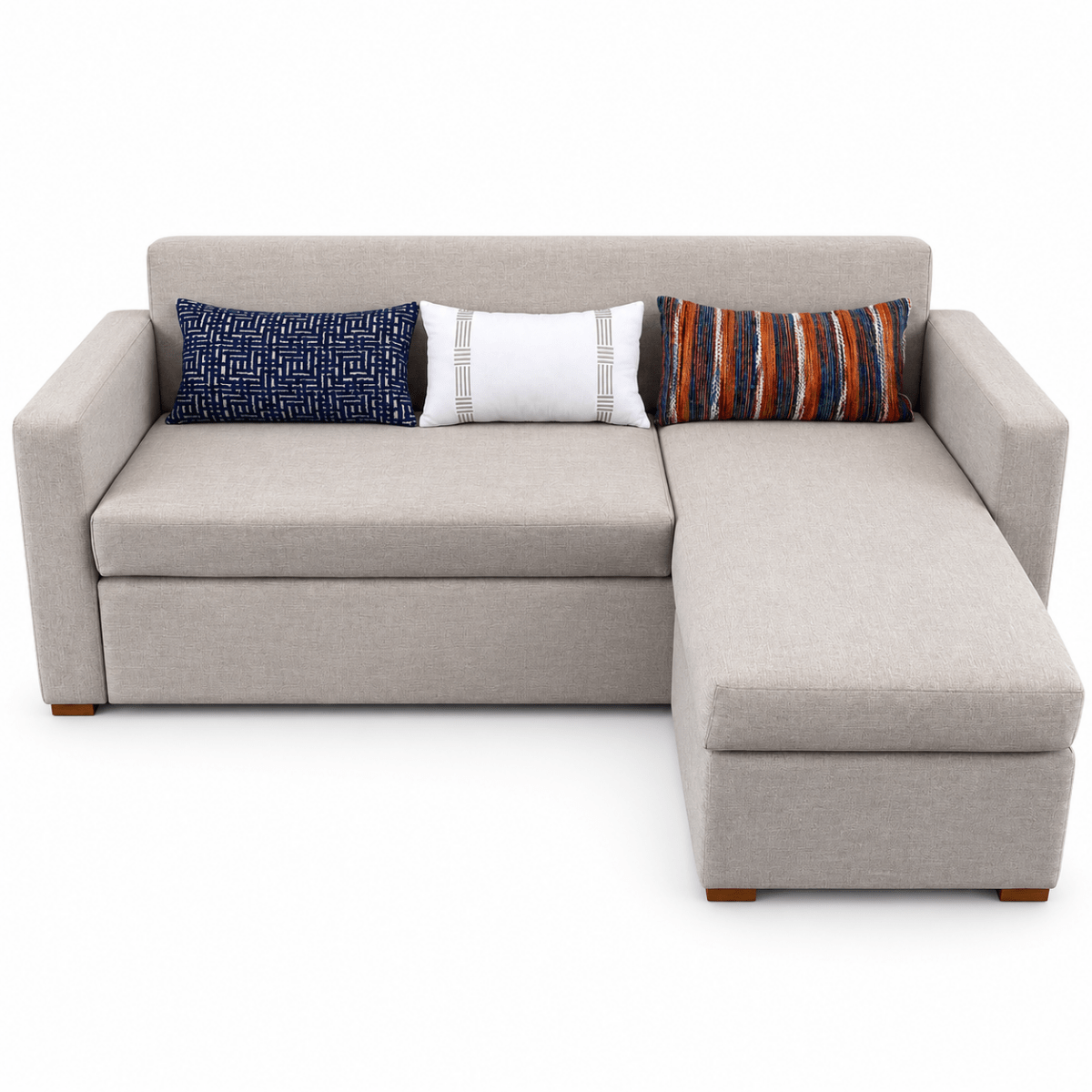 Home Box 3-Seater L-Shaped Fabric Sofa with Right Chaise – Light Grey - Al Thahani Furniture