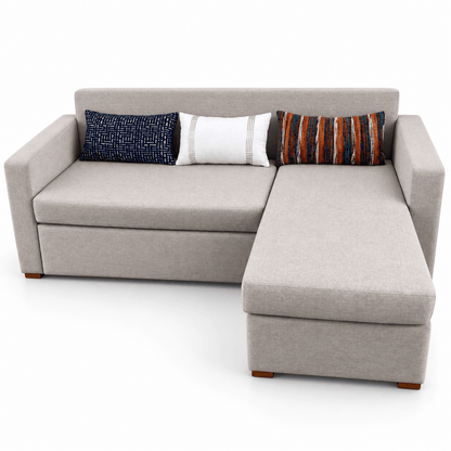 Home Box 3-Seater L-Shaped Fabric Sofa with Right Chaise – Light Grey - Al Thahani Furniture