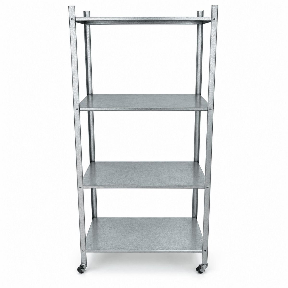 Home Box 3-Tier Galvanized Steel Storage Rack with Caster Wheels – Silver - Al Thahani Furniture