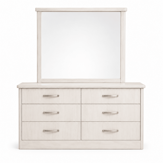 Home Box 6-Drawer Dresser with Integrated Mirror | Modern, 120x45x75/178 cm- used 1 Year - Al Thahani Furniture