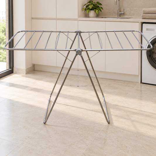 Home Box Acier Collapsible Stainless Steel Clothes Drying Rack – Silver - Al Thahani Furniture