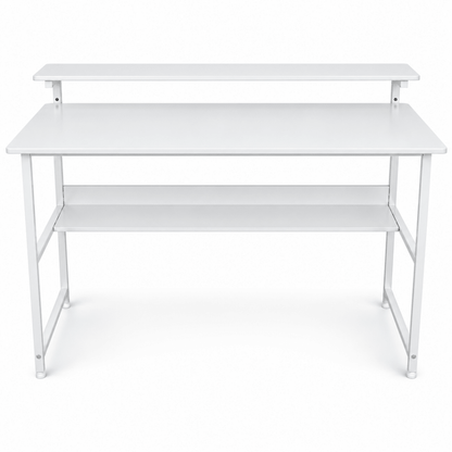 Home Box Alden Study Desk with Raised Shelf – 120 × 60 cm – White - Al Thahani Furniture