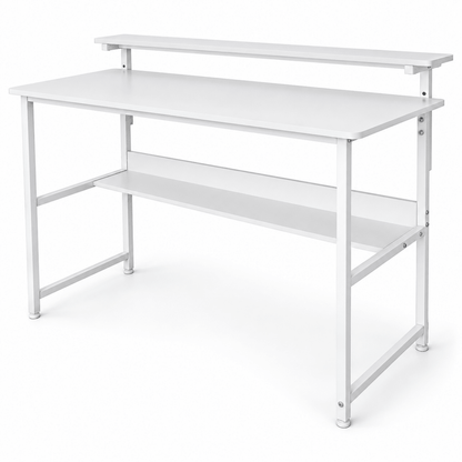 Home Box Alden Study Desk with Raised Shelf – 120 × 60 cm – White - Al Thahani Furniture