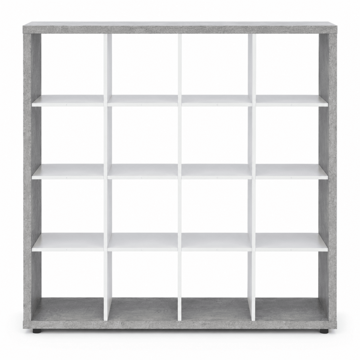 Home Box Alford Patara 16-Cube Divider Bookcase – White &amp; Concrete Grey - Al Thahani Furniture