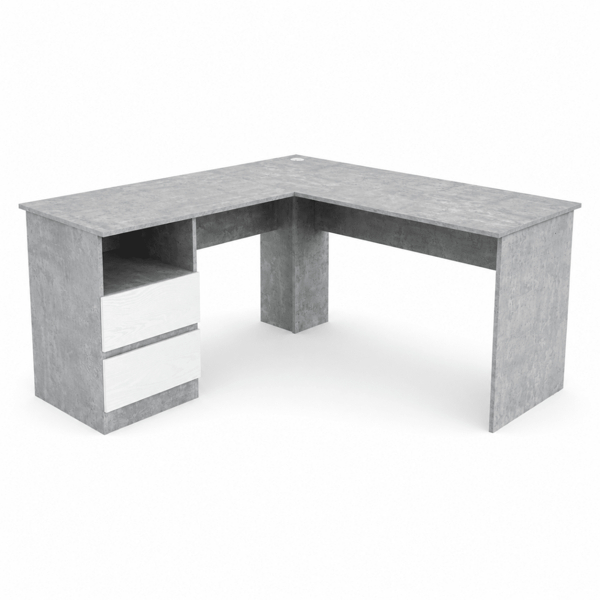 Home Box Alford Patara L-Shaped Corner Study Desk with 2 Drawers – Grey - Al Thahani Furniture
