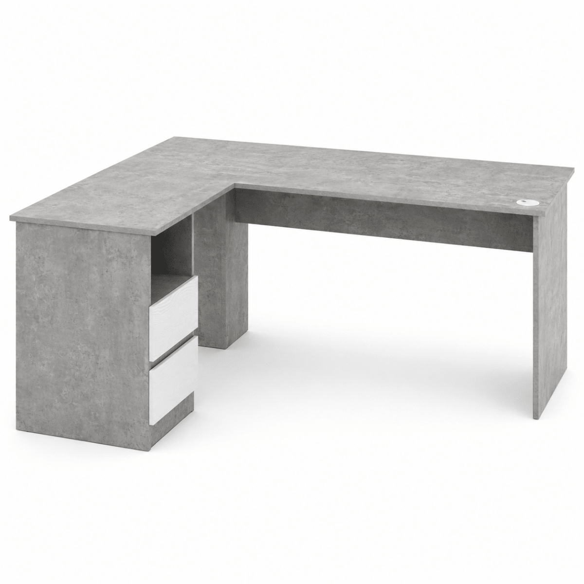Home Box Alford Patara L-Shaped Corner Study Desk with 2 Drawers – Grey - Al Thahani Furniture