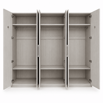 Home Box Angelic 6-Door Wardrobe with Mirrors – Beige – 240 × 55 × 208 cm - Al Thahani Furniture