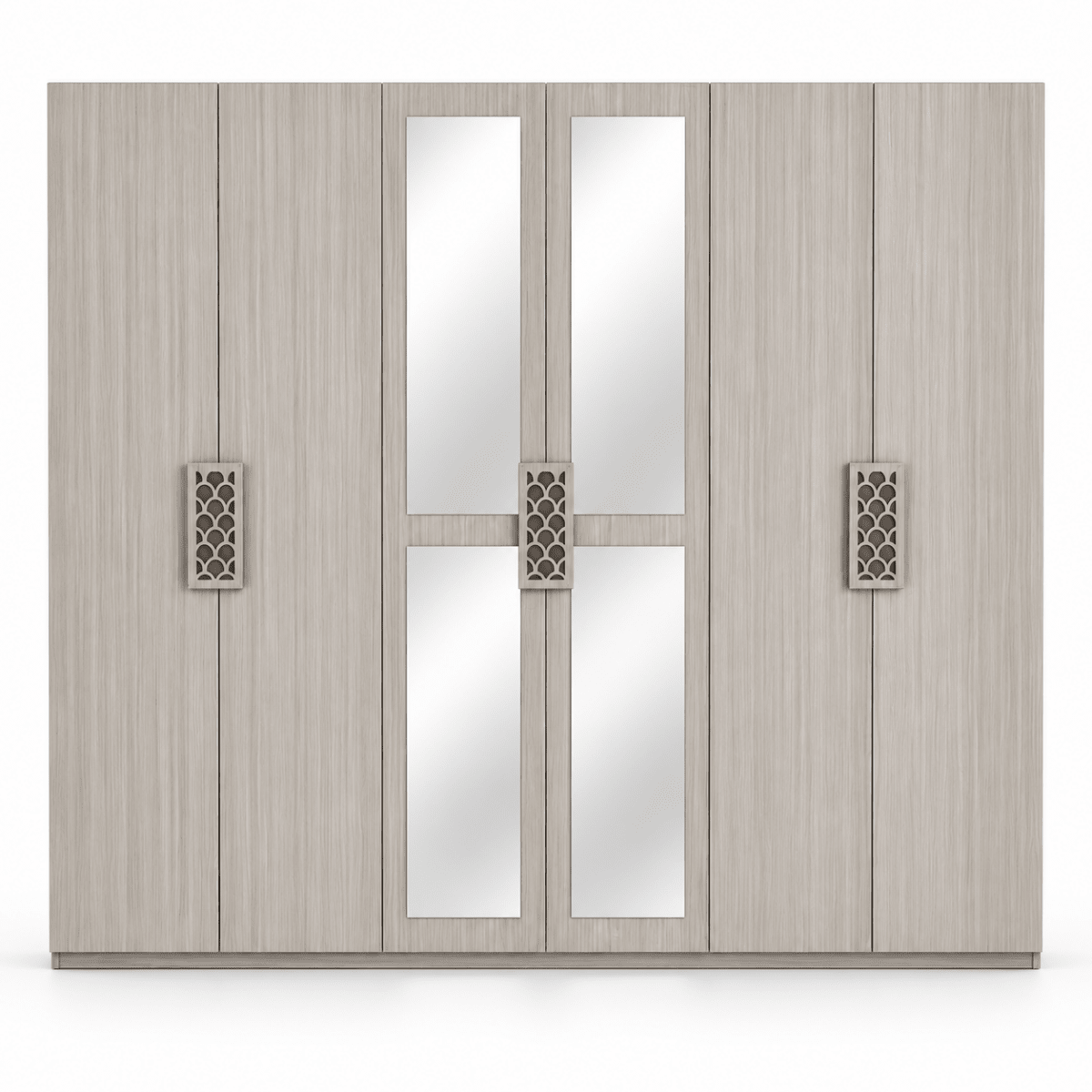 Home Box Angelic 6-Door Wardrobe with Mirrors – Beige – 240 × 55 × 208 cm - Al Thahani Furniture