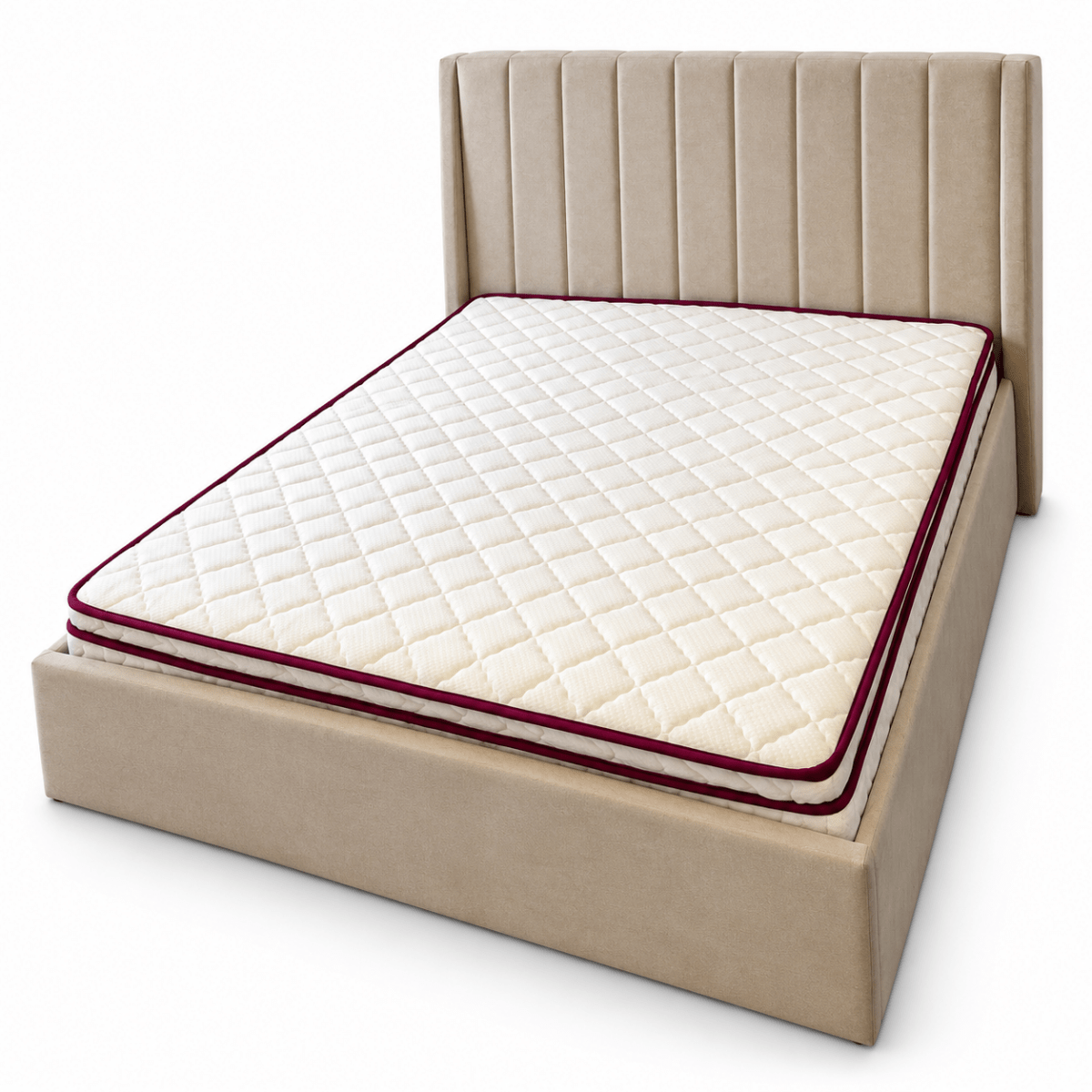 Home Box Angelic Dublin Queen Upholstered Bed – Beige – 160×200 cm - Al Thahani Furniture